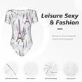 thumbnail image 6 of Naloa Lavender Flowers Women's Short-Sleeved Onesie, One-Piece Swimsuit for Parties, dates, clubs - X-Large, 6 of 9
