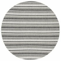 SAFAVIEH Courtyard Xzavier Striped Indoor/Outdoor Area Rug, Black/Grey, 6'7" x 6'7" Round