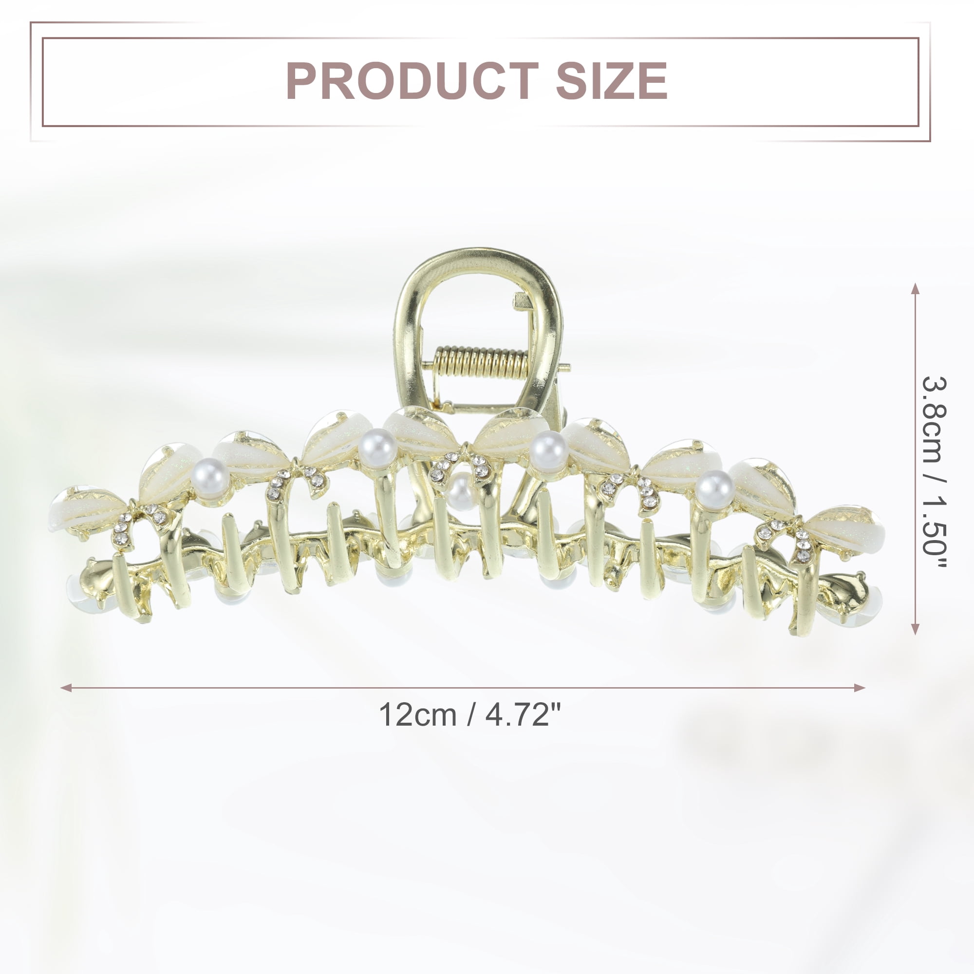 Unique Bargains Classic Faux Crystal Bling Bow Tie Hair Clip for Women and Girls