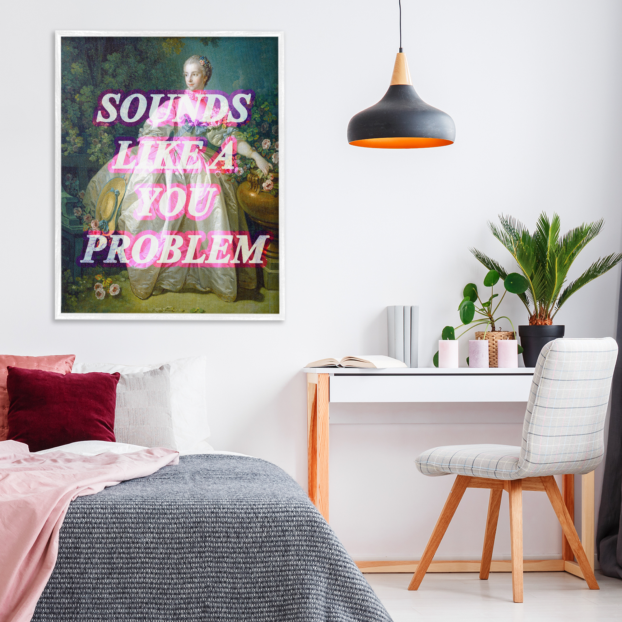 Sounds Like A You Problem White Framed Giclee Art, design by Lil' Rue