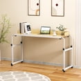 thumbnail image 4 of Trendix Overbed Desk Laptop Desk Laptop Cart with Wheels Over Bed Desk Height Adjustable Overbed Table with Wheels, Table Rim Baffle, King Queen Bed Table on Wheels Overbed , Wooden, 4 of 8