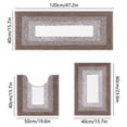 thumbnail image 3 of shyuyusa Imitation Wool Velvet Gradient Frame Bathroom Rug Set 3 Piece 47.2" White Latex Non Slip Base Supply, 3 of 7