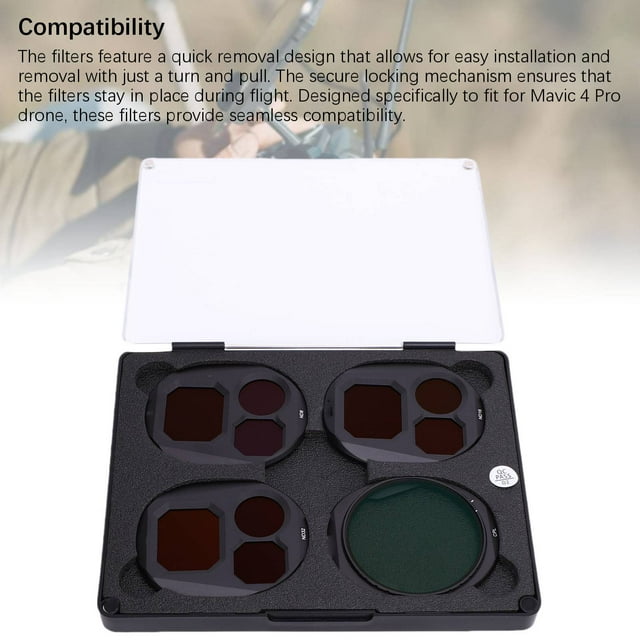 CPL ND8 ND16 ND32 Filter Set, Optical Glass Seamless Fit High Transparency Drone Lens Filter Set for Aerial Photography