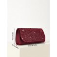 thumbnail image 6 of RUMANLAND Women's Burgundy Rhinestone Pleated Evening Clutch Purse Elegant Formal Handbag for Wedding Party Prom, 6 of 8