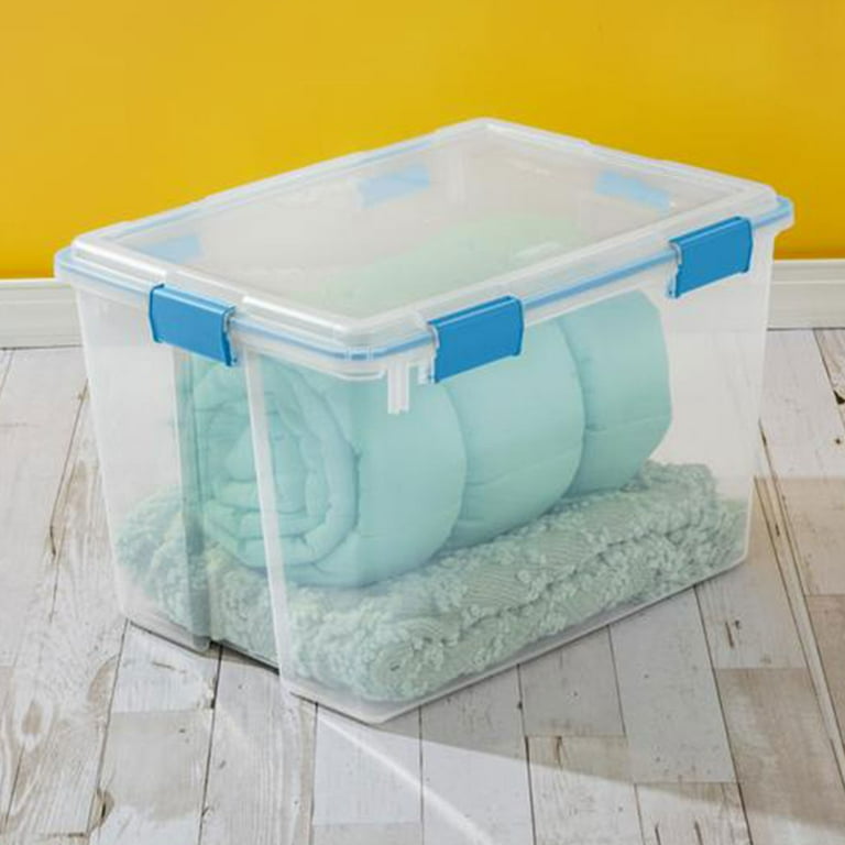 Sterilite 80 Quart Plastic Home Storage Gasket Box Container Clear (12 Pack)