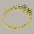 thumbnail image 3 of LBG British Made 18k Yellow Gold Natural Aquamarine & Cultured Pearl Womens Engagement Ring - 33 size options - Size 9.25, 3 of 6
