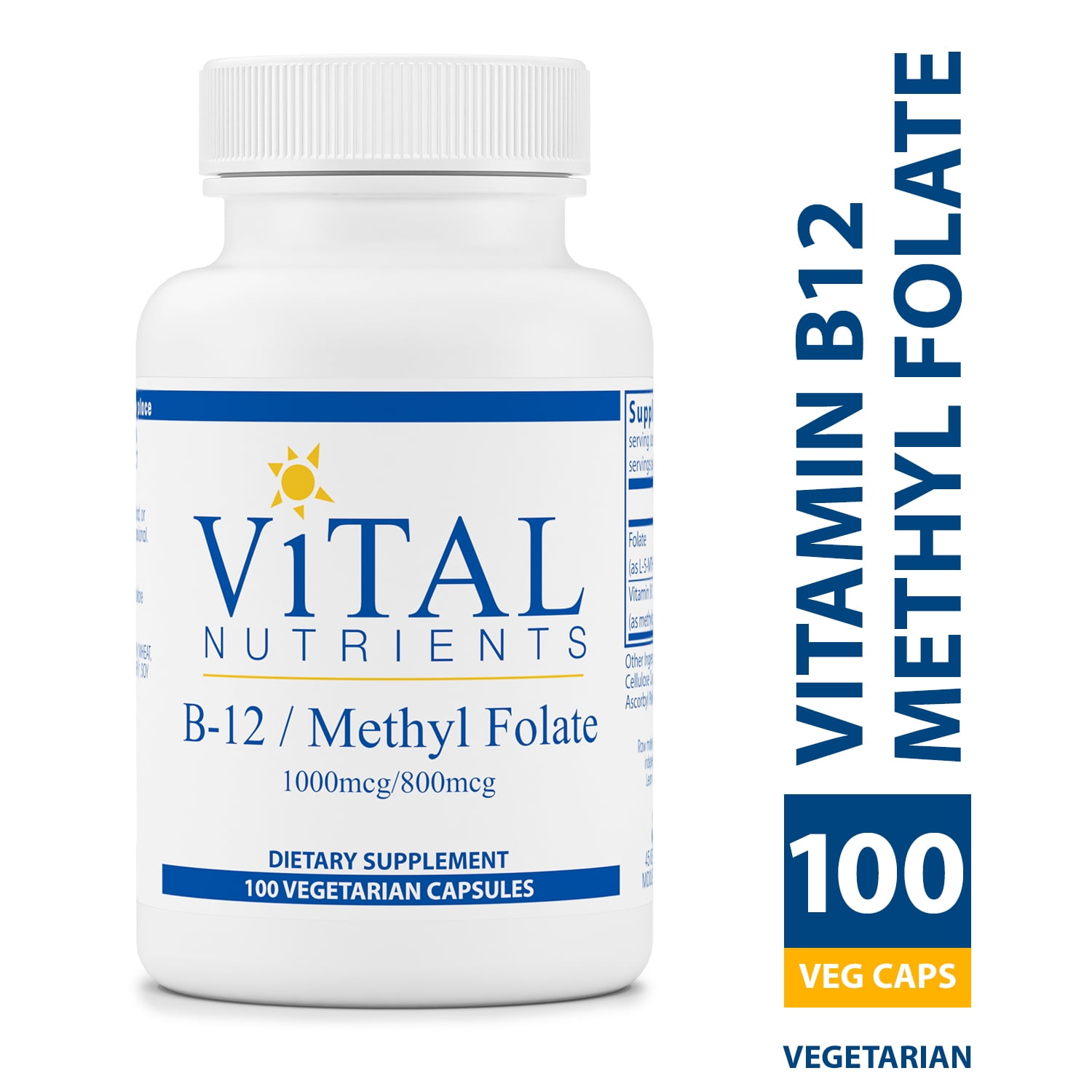 Vital Nutrients Vitamin B12 / Methyl Folate Supports Healthy Brain