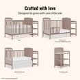 thumbnail image 6 of Dream On Me Anna 3-in-1 Convertible Crib with Changing Table Brown Sugar, Changing Pad Included, Converts from Baby Crib to Toddler Bed, Day Bed and Kids Sofa, 3 Adjustable Mattress Height Positions, 6 of 12