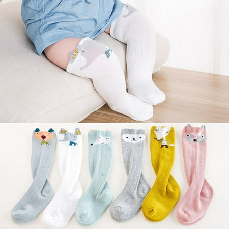 

XWQ Infant Baby Girl Boy Cute Cartoon Animal Print Knee Length Stockings Long Socks