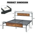 thumbnail image 2 of Yesfashion Queen Platform Bed Frame/Mattress Foundation with Rustic Vintage Wood Headboard, Strong Metal Slats Support, No Box Spring Needed, 2 of 8