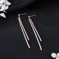 thumbnail image 5 of Sterling Silver Crystal Rhinestone Linear Drop Earrings for Women Teens CZ Long Dangle Earrings Tassel Chain Studs, 5 of 12
