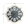 thumbnail image 3 of DecMode 32" x 32" Black Metal Quatrefoil Wall Clock, 3 of 10