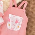 thumbnail image 5 of WOYY Girls Outfits Baby Cute Romper and Overalls with Hat 3Pcs Set, Sizes 0-18 Months, 5 of 6