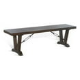 thumbnail image 1 of Flint Dining Bench with Turnbuckles- 70 Inch Dark Brown Mahogany Wood, 1 of 6