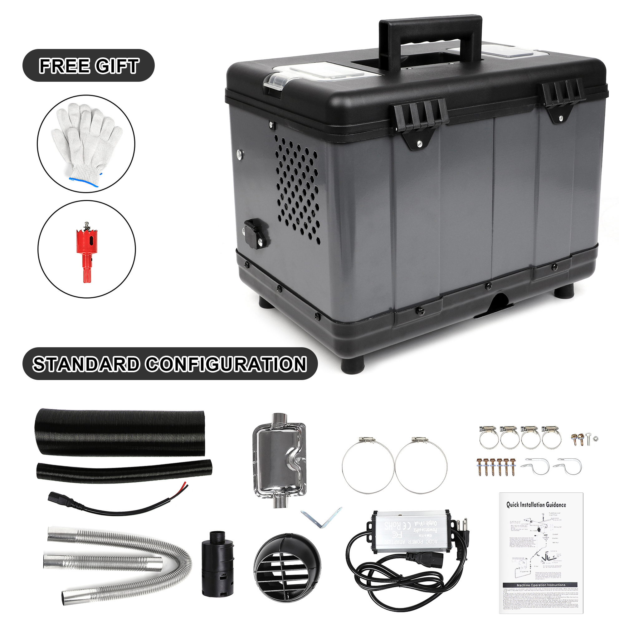 Saree 8KW Diesel Heater All in One Portable Diesel Air Heater 12V/24V/110V with LCD Bluetooth App Control Wireless Control Altitude Mode for Campers RV Truck Boat Bus Car Tent