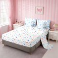 thumbnail image 4 of Erosebridal Sassy Satin Bow Ribbon Twin Bedding for Girls, Romantic Floral Print Bedding Comforter Set, Stars Reversible 7 Pieces, 4 of 6