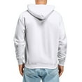 thumbnail image 3 of Puliio Mens Hoodies Fall And Winter Casual Solid Color Long Sleeve Hooded Sweater No Pockets Top Velvet Casual Oversize Drawstring Pullover Hooded, 3 of 5