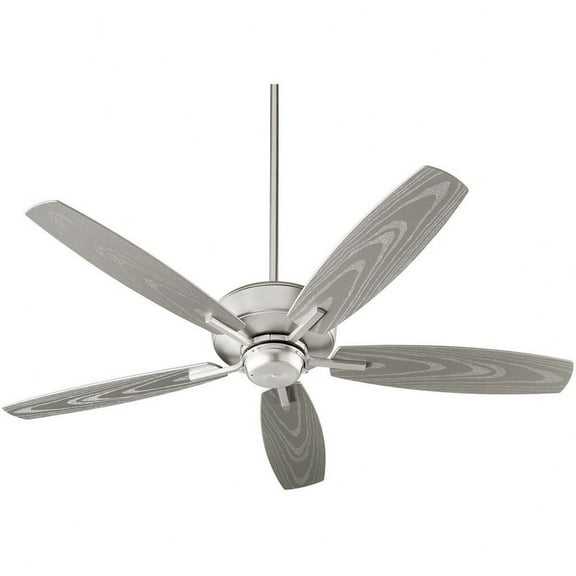 17052-65-Quorum Lighting-Breeze Patio Plus - 5 Blade Patio Ceiling Fan with Light Kit-14.5 Inches Tall and 52 Inches Wide-Satin Nickel Finish