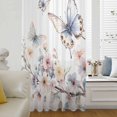 thumbnail image 6 of Spring Flowers Sheer Curtains 54 Inches Long, Watercolor Botanical Floral Butterfly Light Filering Curtains, Breathable Simi Curtain Privacy Drapes for Kitchen Bathroom Small Window Treatment, 6 of 9