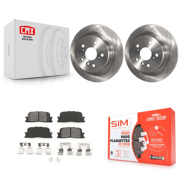 Transit Auto Rear Disc Brake Rotors and Semi-Metallic Pads Kit for Car 2001-2003 Toyota Highlander AWD K8S-101736