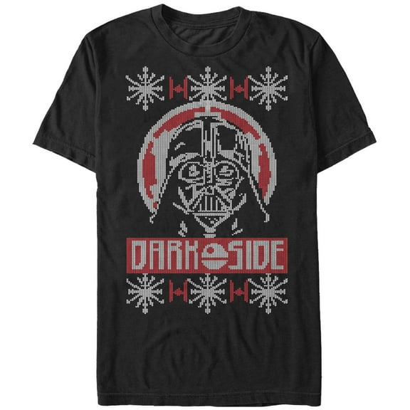 Men's Star Wars Ugly Christmas Dark Side  Graphic Tee Black 5X Large
