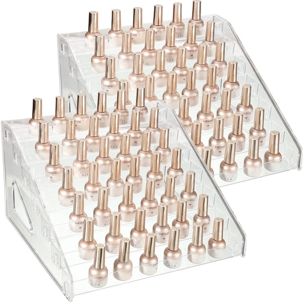 Organizador de esmaltes de uñas Jetec, acrílico transparente, 7 niveles (2 unidades)