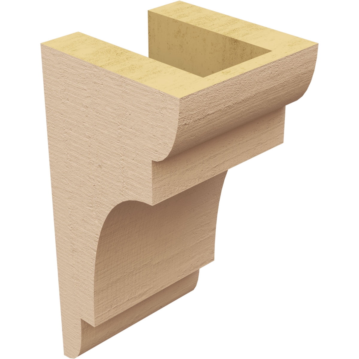 4"W x 4"D x 8"H Wide New Brighton Rough Cedar Woodgrain TimberThane Corbel, Primed Tan