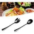thumbnail image 1 of 2 Black Stainless Steel Spoons Salad Spoon Salad Fork Portioning Spoon Hotel Restaurant Communal Portioning Spoon Serving Spoon Set, 1 of 5