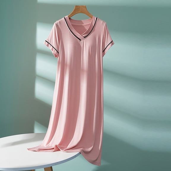 Censtreet Women's Nightgown Short Sleeve Nightshirts Comfy Soft Pajama Sleep Dress