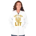 thumbnail image 3 of Hanukkah Menorah Let's Get Lit Zip Up Hoodie Men's Women's Brisco Brands X, 3 of 5