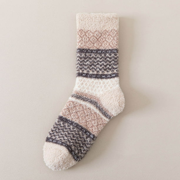 Calcetines para mujer, pantuflas, calcetines de invierno cálidos con forro polar, calcetines acogedores, suaves, gruesos y peludos, calcetines navideños para mujer