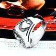 thumbnail image 4 of K-KED Gothic Spade Rose Skull Ring Stainless Steel Men's Lucky Signet Ring Biker Punk-13, 4 of 6