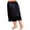 Black, variant on Women's Satin Adjustable Waist Half Slips Lace Hem Long Underskirt Dress
