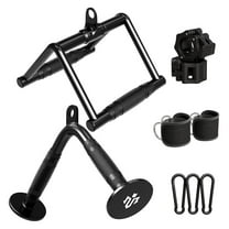 Cable Machine Attachments Set - Gym Cable Accessories for Lat Pulldown, Ankle Straps, V Bar, Double D Handle & Clamps - Home Gym Workout Equipment