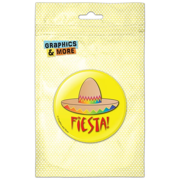 Fiesta Sombrero Mexican Cinco de Mayo Pinback Button Pin Badge