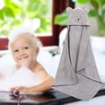 thumbnail image 3 of Bebé Toalla con capucha Lavar Bañera Albornoz de playa Toallas infantiles Gris Sunnimix Toallas con capucha de Babie, 3 of 7