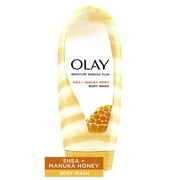 Olay Moisture Ribbons Plus Shea and Manuka Honey Body Wash, for All Skin Types, 18 fl oz
