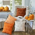 thumbnail image 2 of Clearance Pumpkin Fall Pillowcase Set of 2- 18x18Inch Soft Fluffy Rust Throw Pillow Covers for Couch, Sofa, Bed - Halloween Thanksgiving Autumn Farmhouse Home Decorative Cushion Covers-Orange, 2 of 4