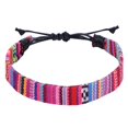 thumbnail image 1 of 1PC Color Cuerda Tejida Pulsera Ajustable Boho Surfer Pulsera para Hombres Mujeres Cuerda Delgada Cuerda Hecha a Mano Playa Pulsera Colorida Pulsera Bohemia, 1 of 4