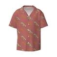 thumbnail image 4 of Uemuo Leopard Print Pattern Cotton Linen Short Sleeve Shirts,Casual Lightweight Button Down Shirts,Vacation Beach Summer Tops-Small, 4 of 7