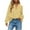Yellow, variant on Lenpel Women's Oversized Blouses Casual V Neck Quarter Button Embroidered Ruffle Long Sleeve Shirts Loose Tunic Tops(Yellow,X-Large)