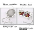 thumbnail image 3 of 2 pieces of tea ball brewer ultra-fine mesh brewer tea strainer filter gasket diffuser stainless steel extension chain for brewing loose leaf tea, 3 of 7