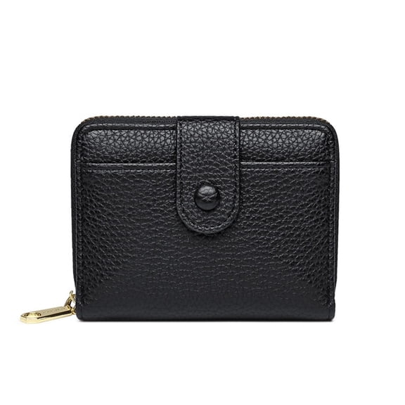 RFID Blocking PU Leather Wallet Zipper Credit Card Wallet Small Business Accordion Card Cases Holder ID Hard Case for Women Men, Multicolor