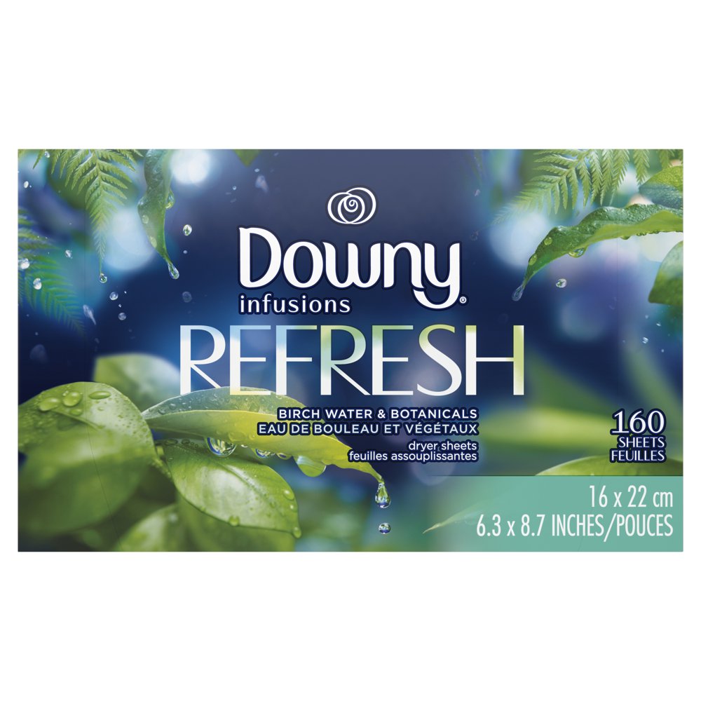 Downy Infusions Fabric Softener Dryer Sheets, Refresh, Birch Water
