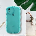 thumbnail image 2 of Case for iPhone XR Case Wave, Curly Frame Design for Women Girls, Cute Love Heart Camera Aesthetic Phone Case Soft Flexible TPU Shockproof Full-Body Protective Case Cover, Clear Blue, 2 of 12