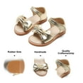 thumbnail image 3 of Toddler Girl Gold Sandals Size 10 - Little Girl Easter Summer Dress Shoes Lightweight Open Toe Beach Holiday, 3 of 5