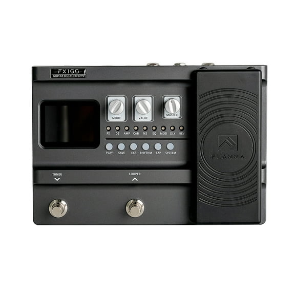 FLAMMA FX100 Electric Guitar Pedal Professional Multi-effects Processor with Looper Amp Modeling Support 3rd Party IR OTG for Live Streaming 151 Built-in Effects 200 Presets Expression Pedal