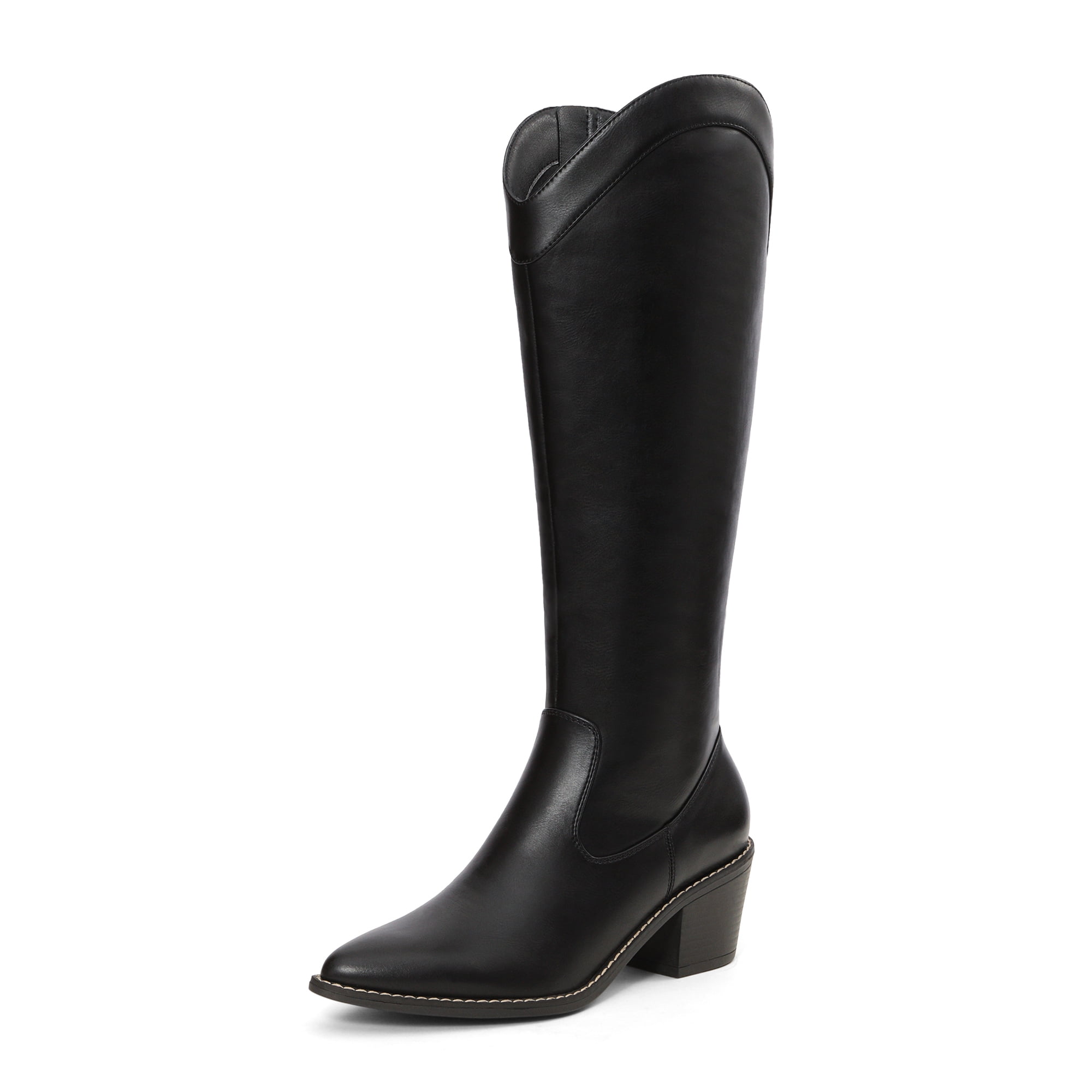 Knee High Boots Women Wedges Western Boots Ladies Chain Pointed Toe Autumn Winter Long Boots