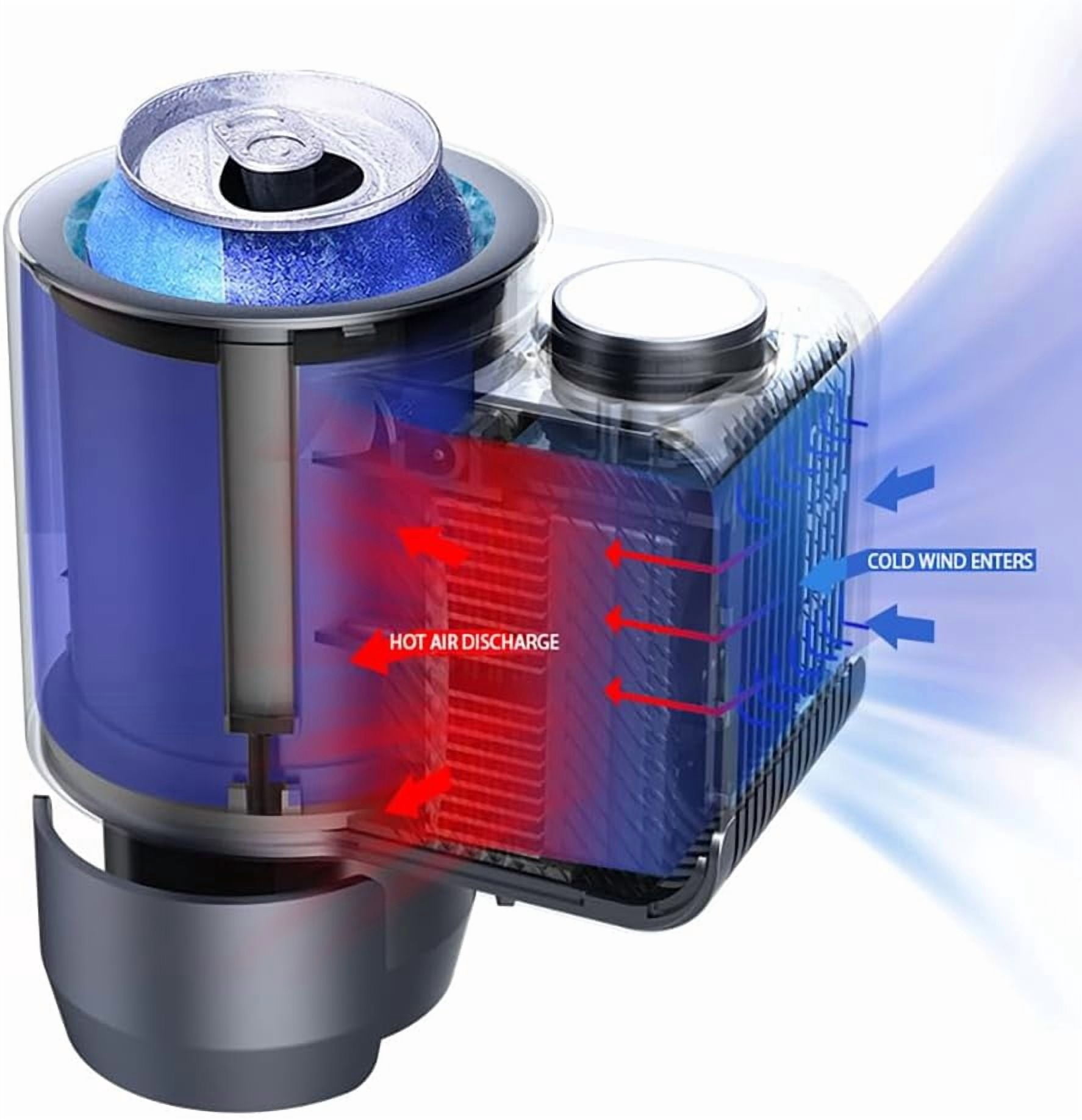 2-in-1  Cooler Cup Holder, Portable Car Beverage Warmer and Chiller with LCD Display for Office Travel Home