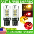 thumbnail image 5 of 7443 Dual Color Switchback Red-Amber 33-LED DRL Turn Signal Parking Light Bulbs, 5 of 5